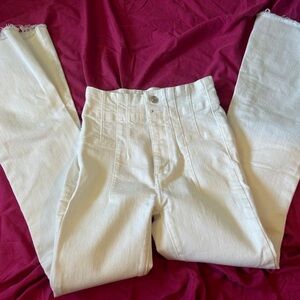 We The Free White Jeans with Pink Lining